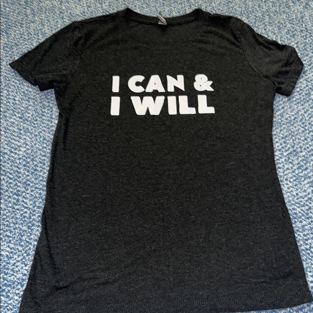 Athlete Black Tee with White Text